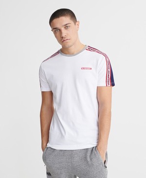 Superdry Trophy Colour block Classic Férfi Pólók Fehér | PTQWA1274